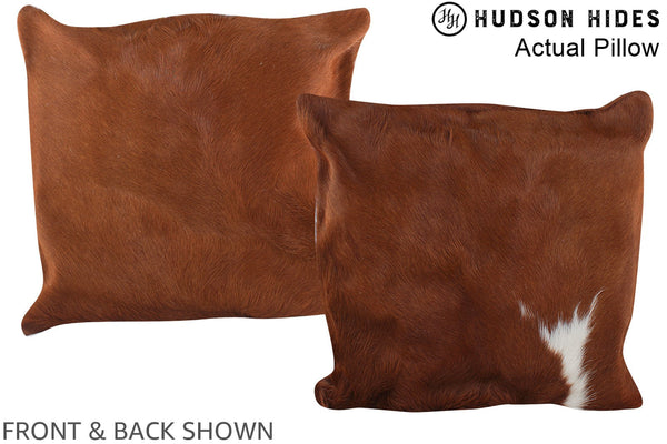 Brown and White Cowhide Pillow #A13357