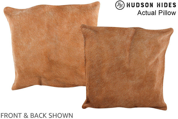 Solid Brown Cowhide Pillow #A13365
