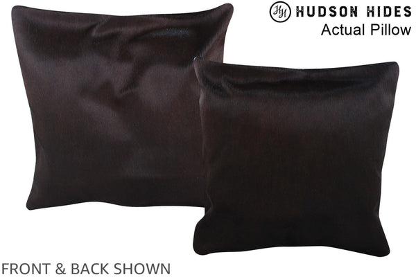 Solid Black Cowhide Pillow #A13422