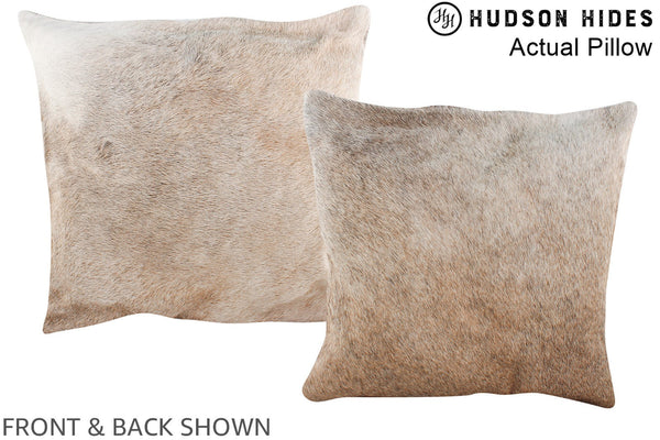 Grey with Beige Cowhide Pillow #A13427