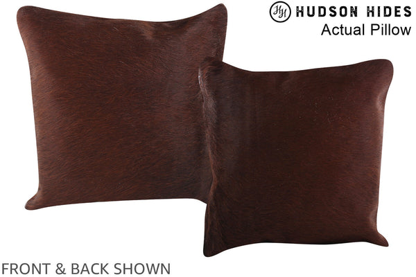 Solid Brown Cowhide Pillow #A13439