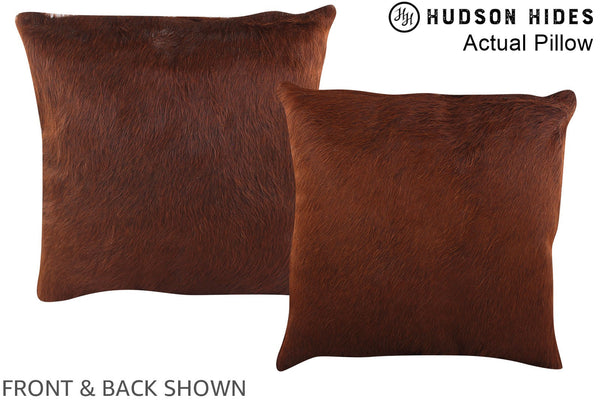 Solid Brown Cowhide Pillow #A13449