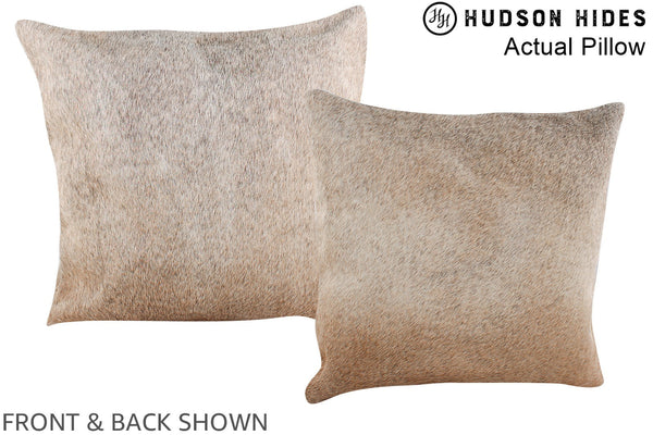 Grey with Beige Cowhide Pillow #A13521