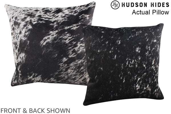 Salt and Pepper Black Cowhide Pillow #A13547