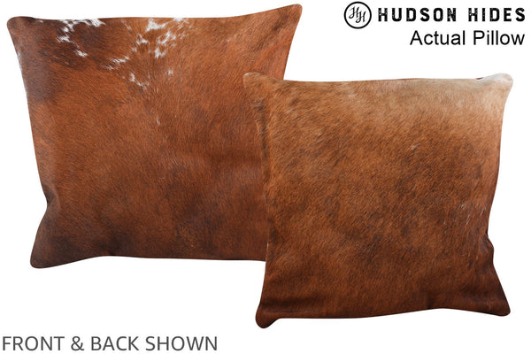 Solid Brown Cowhide Pillow #A13558