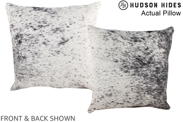Salt and Pepper Black Cowhide Pillow #A13567