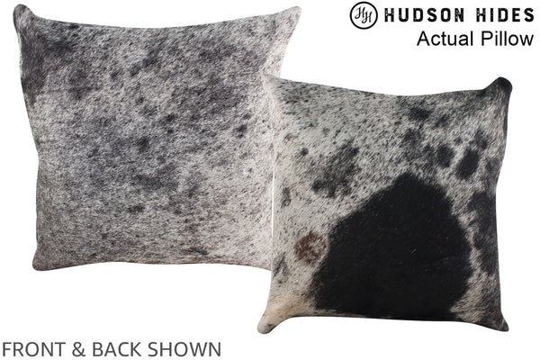 Salt and Pepper Black Cowhide Pillow #A13568