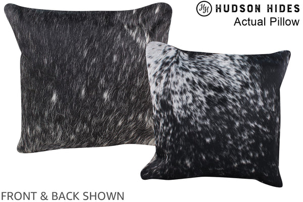 Salt and Pepper Black Cowhide Pillow #A13581