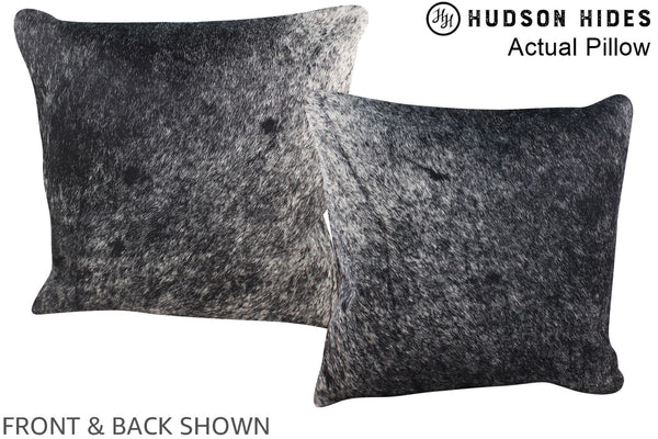 Salt and Pepper Black Cowhide Pillow #A13586