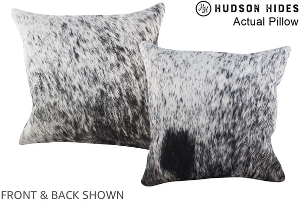 Salt and Pepper Black Cowhide Pillow #A13587