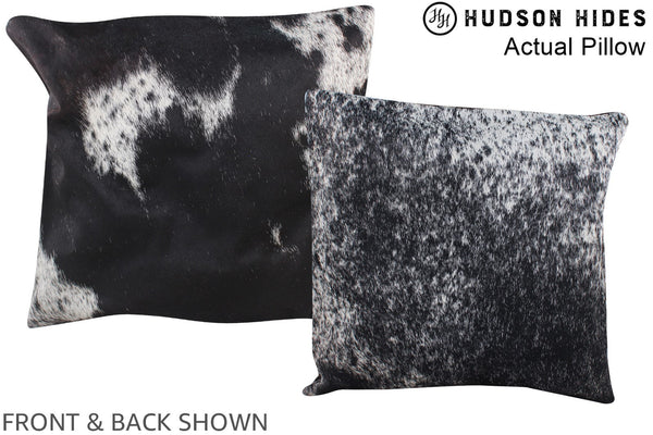 Salt and Pepper Black Cowhide Pillow #A13591