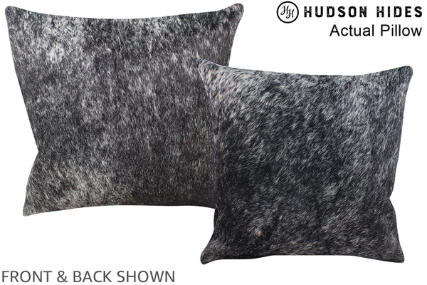 Salt and Pepper Black Cowhide Pillow #A13594