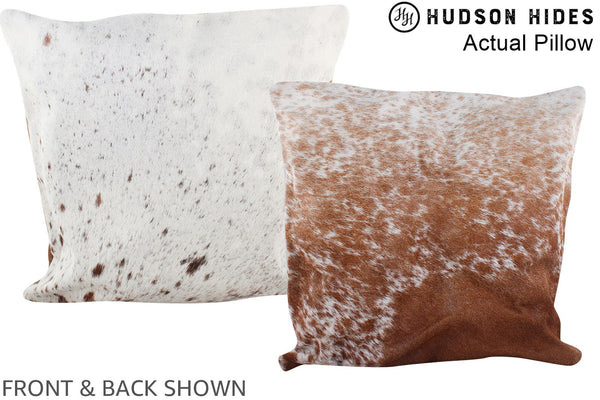 Salt and Pepper Brown Cowhide Pillow #A13600