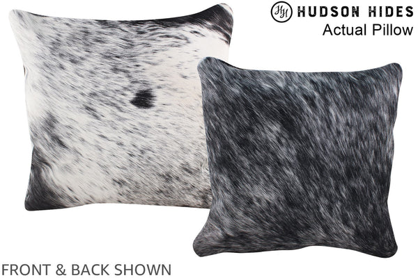 Salt and Pepper Black Cowhide Pillow #A13611