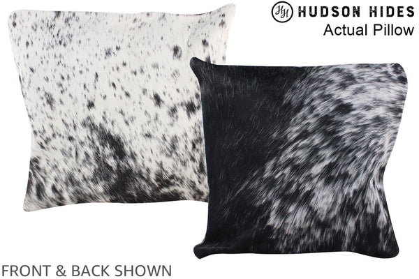 Salt and Pepper Black Cowhide Pillow #A13663