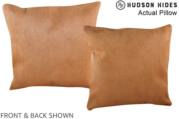 Solid Brown Cowhide Pillow #A13768