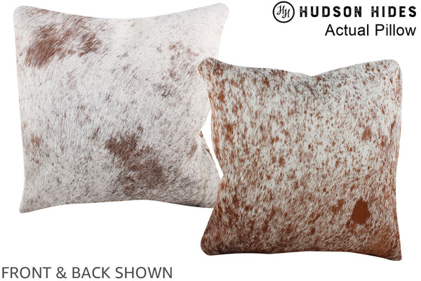 Salt and Pepper Brown Cowhide Pillow #A13771