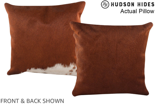 Brown and White Cowhide Pillow #A13863
