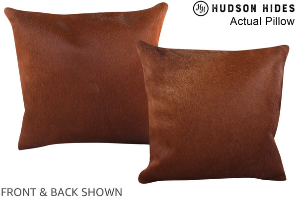 Solid Brown Cowhide Pillow #A13888