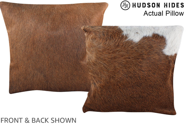 Brown and White Cowhide Pillow #A13901
