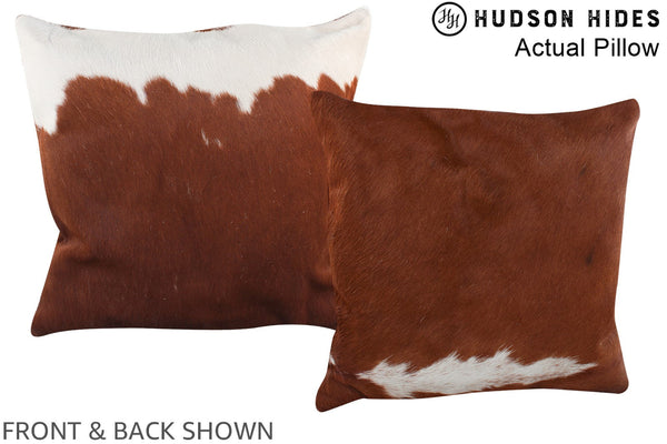 Brown and White Cowhide Pillow #A13938
