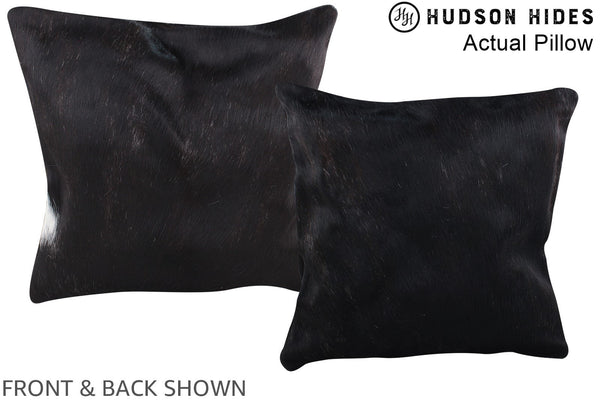 Solid Black Cowhide Pillow #A13991