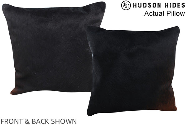 Solid Black Cowhide Pillow #A13994