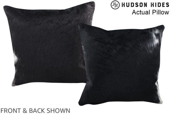 Solid Black Cowhide Pillow #A14012