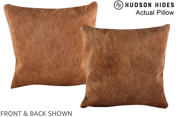 Solid Brown Cowhide Pillow #A14024