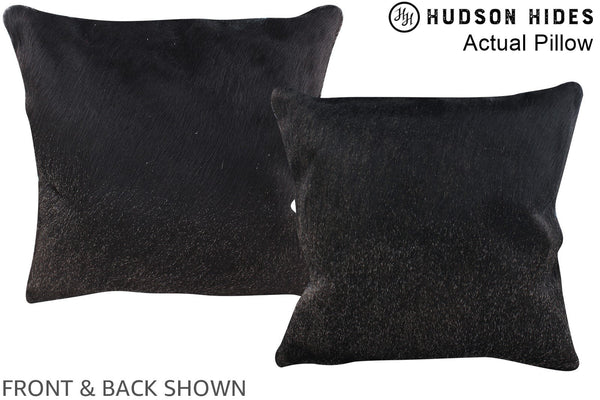 Solid Black Cowhide Pillow #A14044