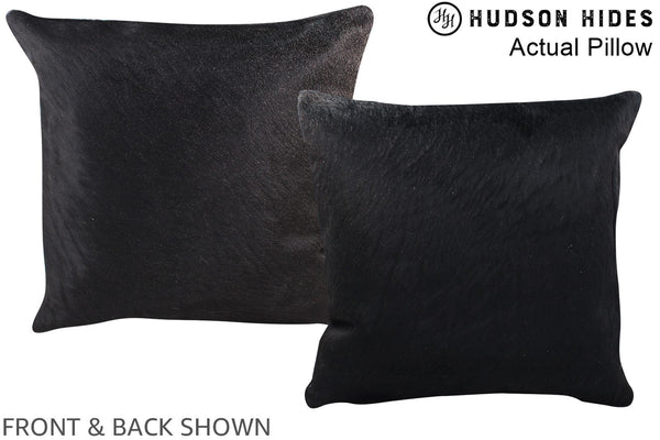 Solid Black Cowhide Pillow #A14056