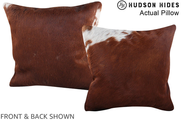 Solid Brown Cowhide Pillow #A14075
