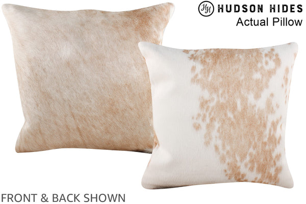 Beige and White Cowhide Pillow #A14099