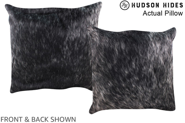 Salt and Pepper Black Cowhide Pillow #A14108
