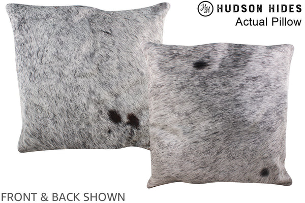 Salt and Pepper Black Cowhide Pillow #A14113