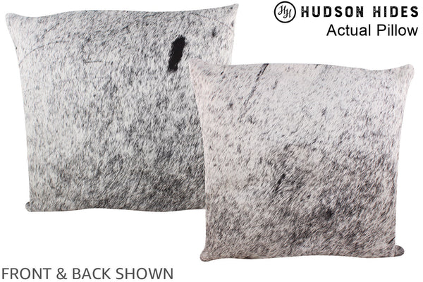 Salt and Pepper Black Cowhide Pillow #A14115
