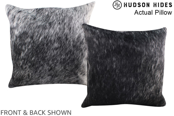 Salt and Pepper Black Cowhide Pillow #A14116