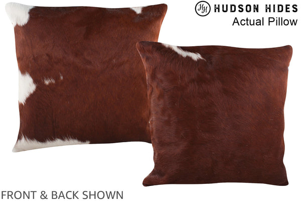 Brown and White Cowhide Pillow #A14153