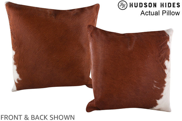 Brown and White Cowhide Pillow #A14156