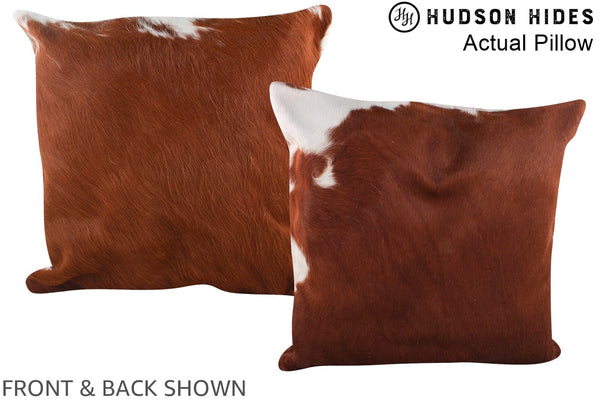 Brown and White Cowhide Pillow #A14161