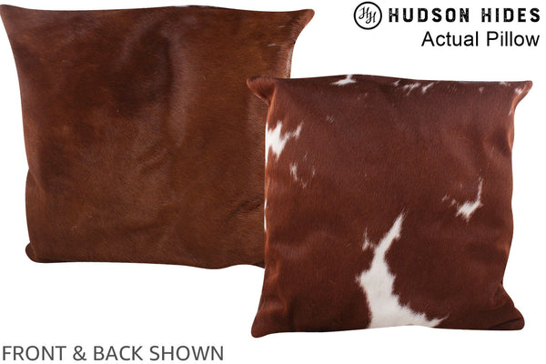 Brown and White Cowhide Pillow #A14173