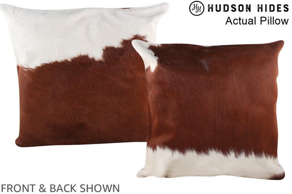 Brown and White Cowhide Pillow #A14185