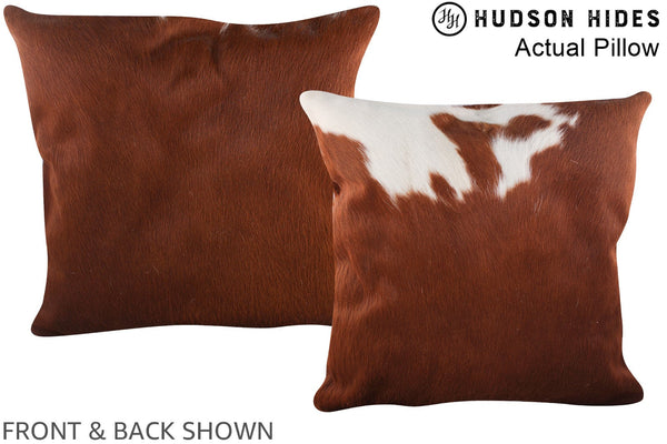 Brown and White Cowhide Pillow #A14187