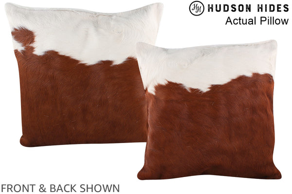 Brown and White Cowhide Pillow #A14189