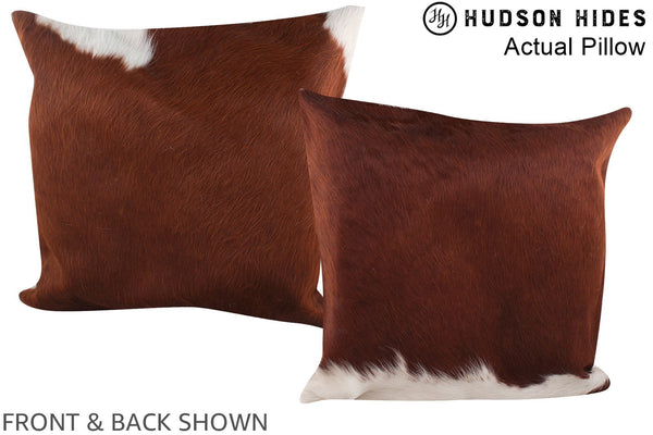 Brown and White Cowhide Pillow #A14197
