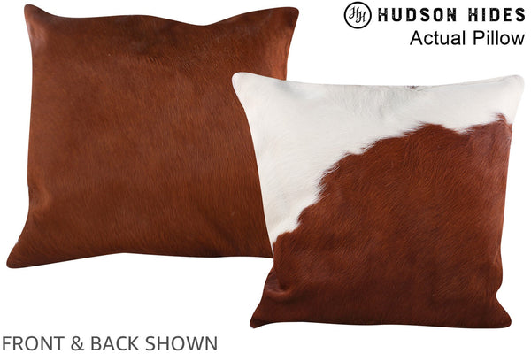 Brown and White Cowhide Pillow #A14199