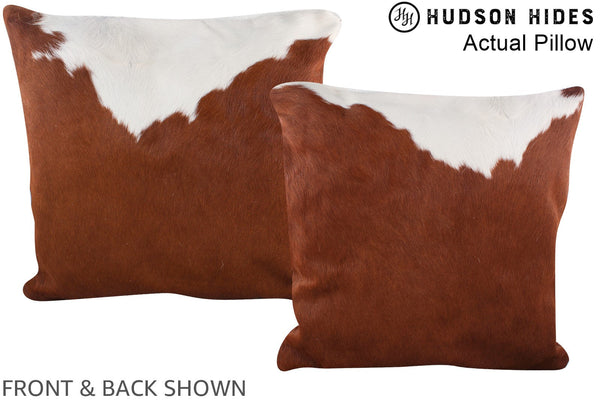 Brown and White Cowhide Pillow #A14204