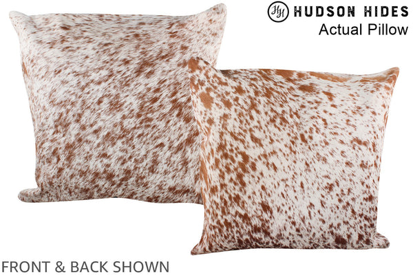 Salt and Pepper Brown Cowhide Pillow #A14225