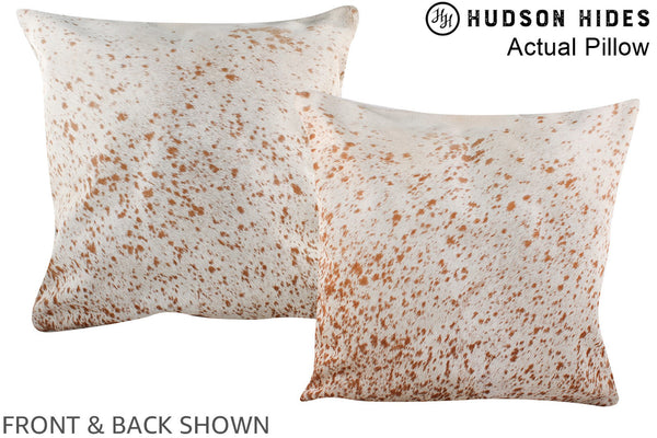 Salt and Pepper Brown Cowhide Pillow #A14233