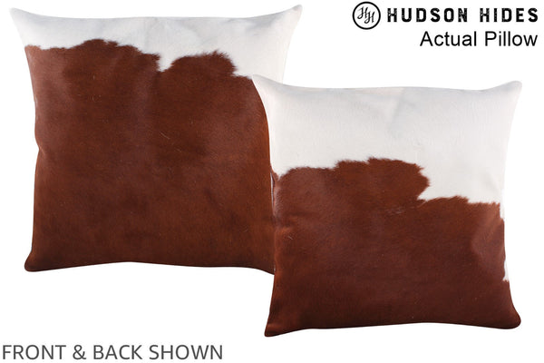 Brown and White Cowhide Pillow #A14242